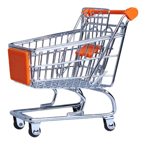 Hand Trolley High Simulation Decorative Mini Shopping Cart Storage Basket for Storing Pretend Toy