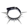 Long Spiked Choker Punk Faux Leather Collar For Women Men Giant Spike Studded Chocker Goth Necklace Halloween Accessories