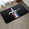 M-Mustang Auto Logo Aufgedruckte Fußmatte Haus Schlafzimmer Küche Rutschfeste Bodenteppich, Saugfähige Schmutzabweisende Fußmatten
