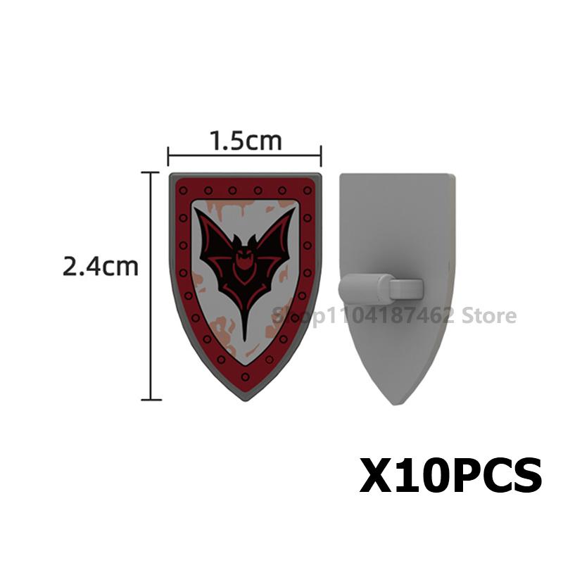 Medieval Roman Knight Legion Building Block Castle Green Dragon Forest Wolf War Horse Dragon Lion Shield Armor Cloak Brick Toys