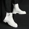 2024 Fashion New Leather Motorized Boots for Men Winter Boots Men  British Style Short Ankle Casual Men Hiking Thick Soled Boots