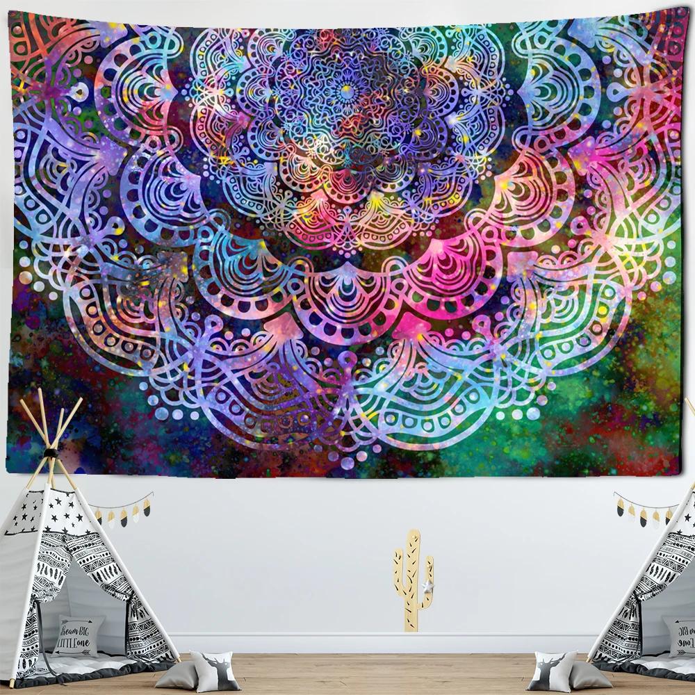 Indian Mandala Tapestry Wall Hanging Sandy Beach Throw Rug Blanket Camping Tent Travel Mattress Bohemian Sleeping Pad Tapestries