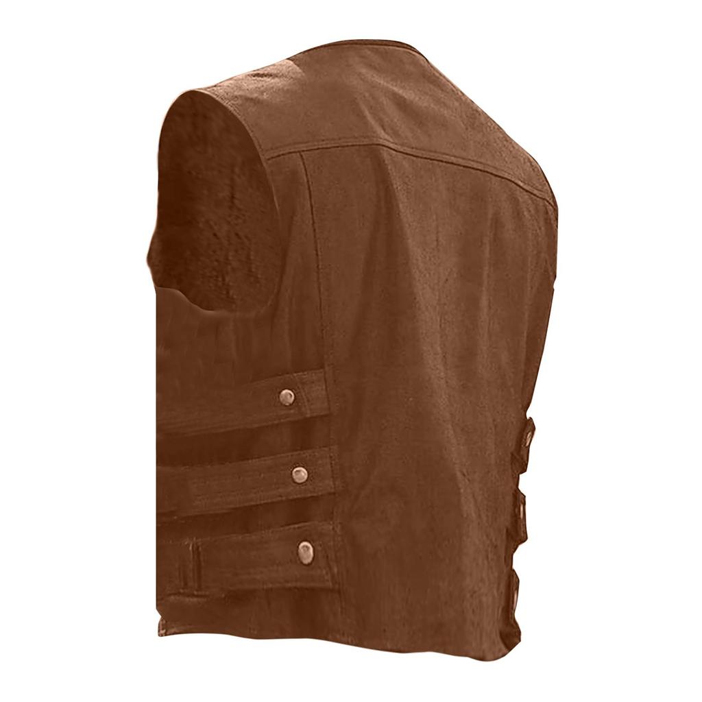 Pánská neformální módní vesta na zip Pánská jednobarevná vícekapesní vesta na motocykl jezdecká vesta