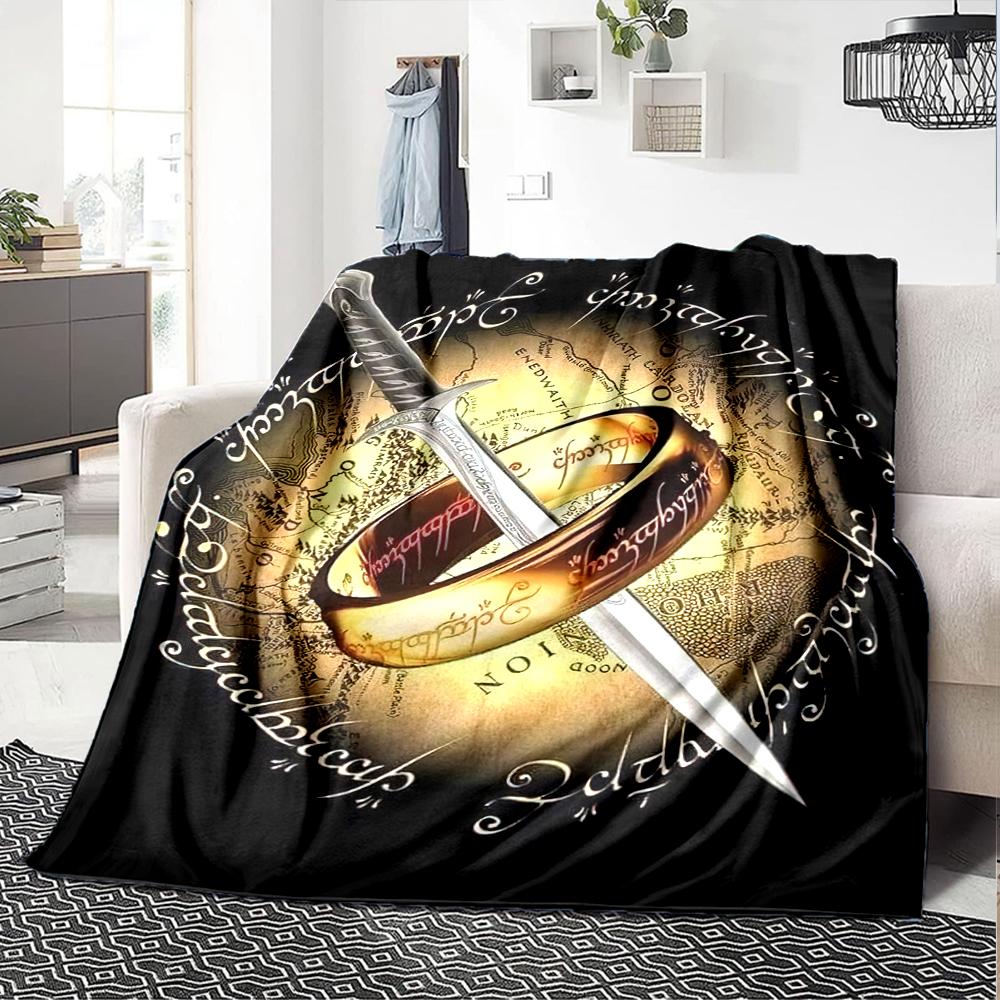 1PC The Lord of the Rings printed blanket, all season lightweight home office outdoor nap multifunctional blanket A10