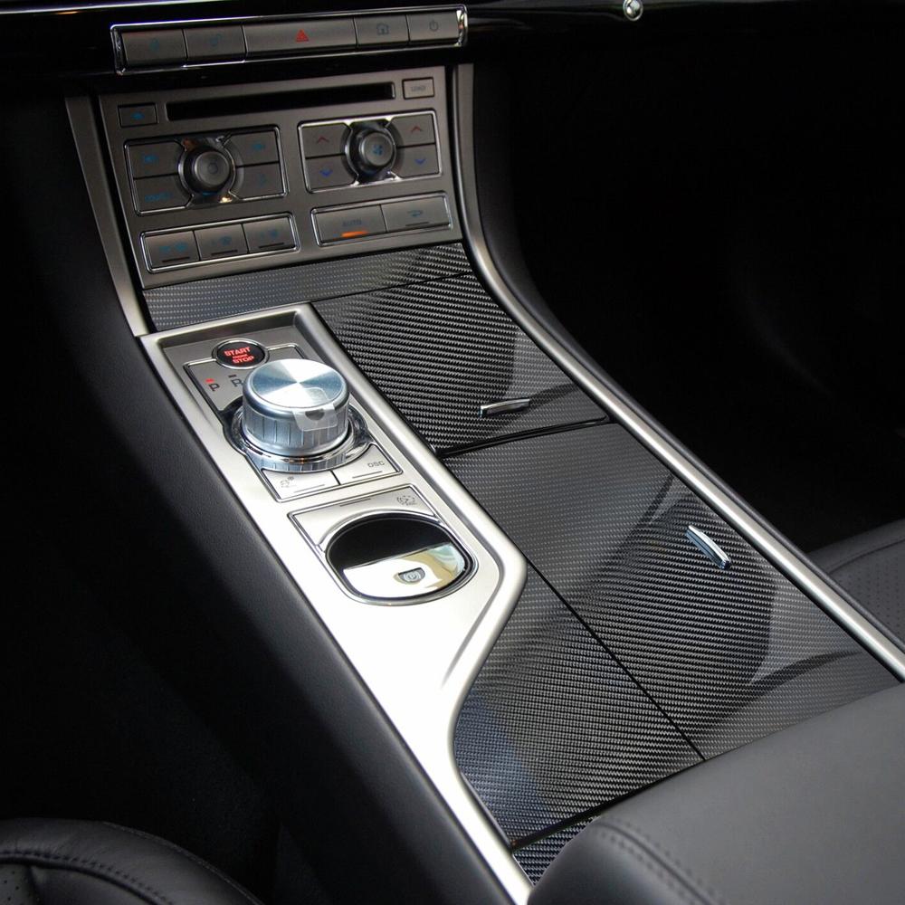 For Jaguar XF X250 2008-2015 Interior Central Control Panel Door Handle 5D Carbon Fiber Stickers Decals Car Styling Accessorie