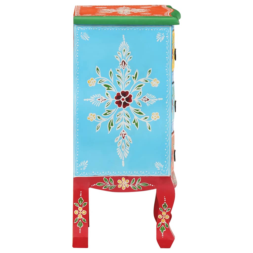 Hand Painted Nightstand 40 x 30 x 60 cm Solid Mango Wood