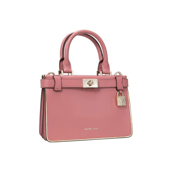 Michael Kors Tatiana Minimalist Solid Color Elegant Lock Open Tote Shoulder Crossbody Bag Women bags Rose-Pink 30H8TT0S5K-ROSE
