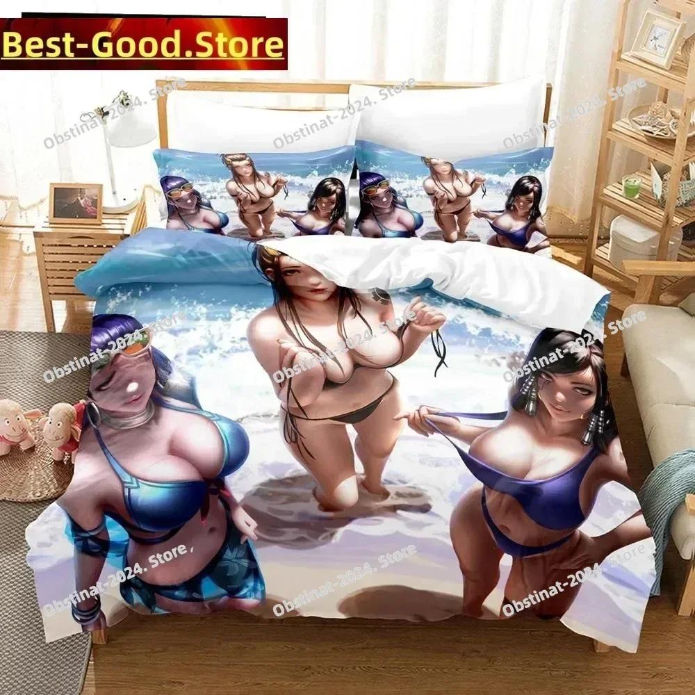 3D Anime Sexy Girls Overwatch Bedding Set Printed Bed Set With Pillowcase Duvet Cover Soft Single Double Queen Super King Size