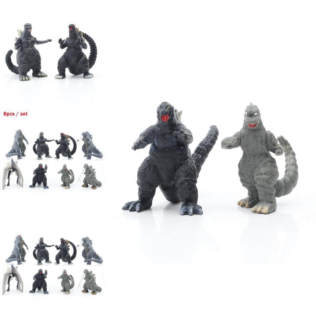 Eight Piece Godzilla Kong Kim Battle Dinosaur Pvc Action Figure Collection For Kids And Decor
