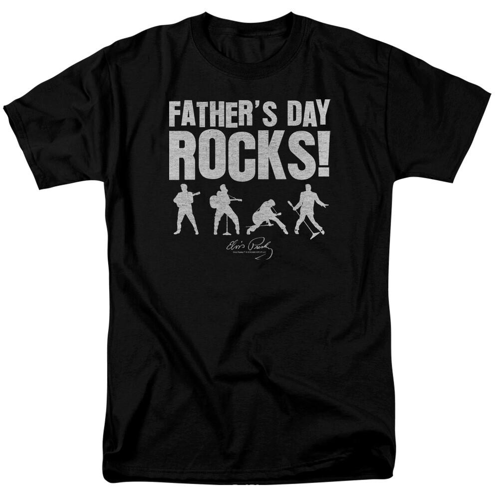 26 Elvis Presley Father s Day Rocks T Shirt Licensed Rock N Roll Band Merch Black Unisex T-Shirt S