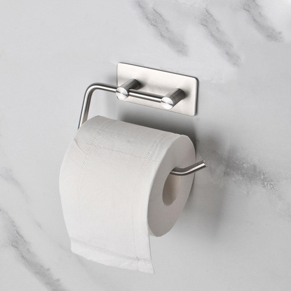 Stainless Steel Kitchen Roll Paper Rack Self Adhesive Towel Rack for Home Bathroom Hotel Use