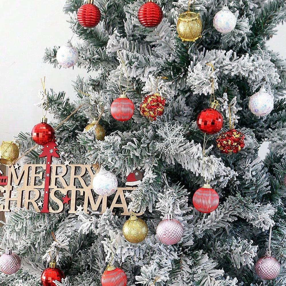 17Pcs 4CM Christmas Balls Christmas Tree Ornaments Hanging Xmas Tree Pendants Party Home Decor 2025 New Year Navidad Gifts Decor