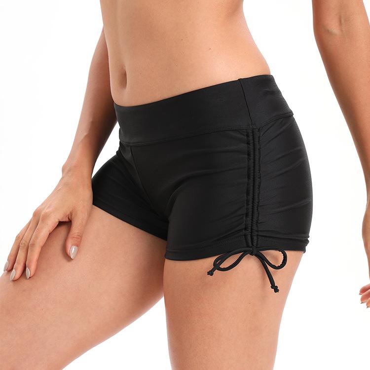Costum de baie pentru femei Mărime mare Boxeri Costum de baie Pantalon unic Talie înaltă Culoare solidă Tendință Piese esențiale Modă Subțire Versatil Pantaloni de baie