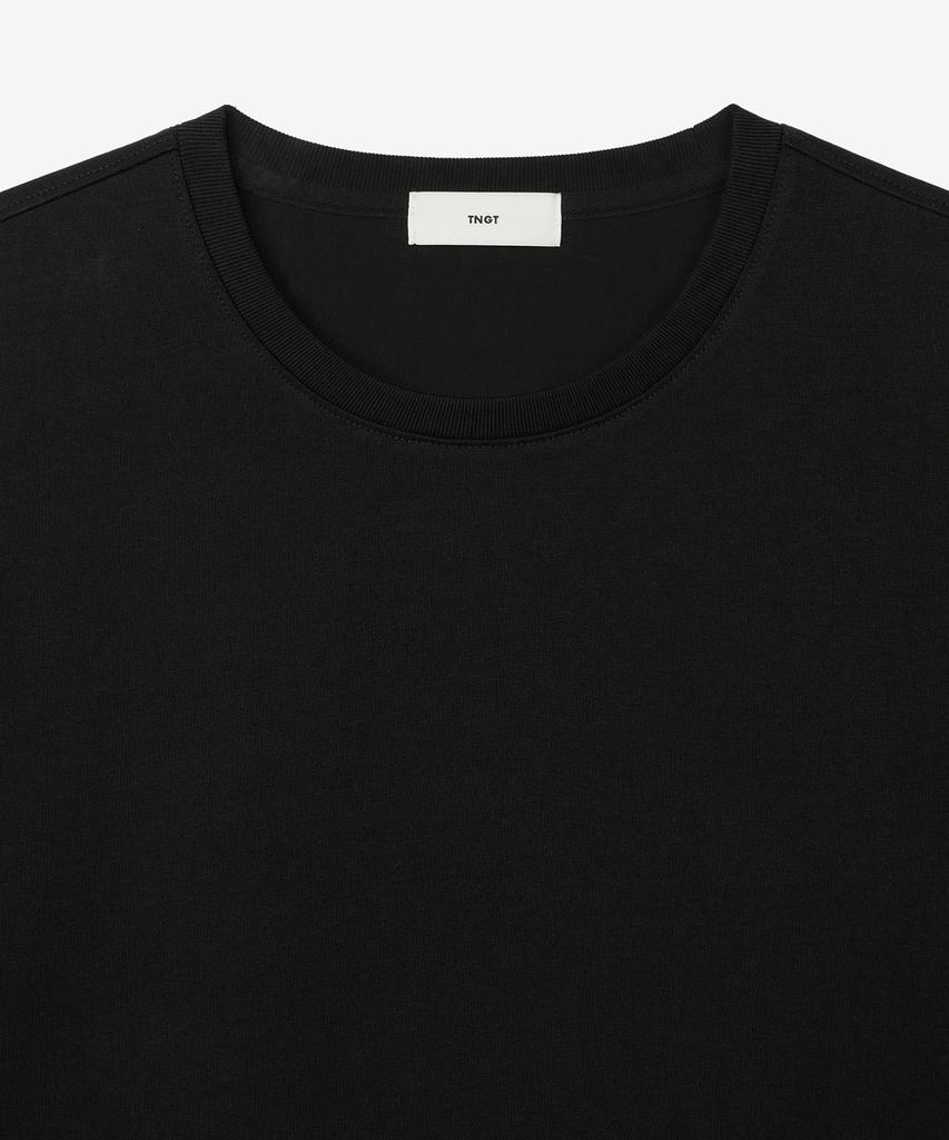 Tienjiti Layered Roll-Up Cropped T-Shirt (Black) Tnts6E217Bk