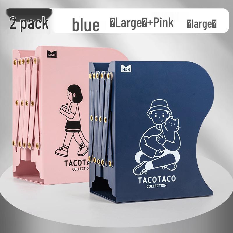 Mai & TACOTACO Adjustable Desktop Organizer Bookends with Dividers