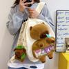 Large Capacity Capybara Shoulder Bag Animal Cartoon Backpack Cute Capybara Plush Backpack  Outdoor