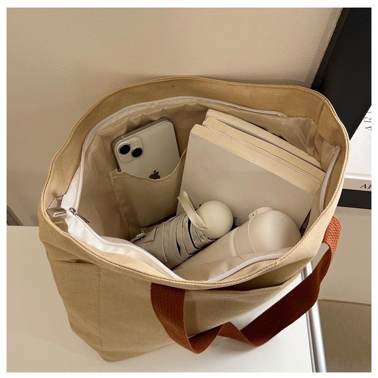 Japanese Style Large Capacity Canvas Tote Bag for Students