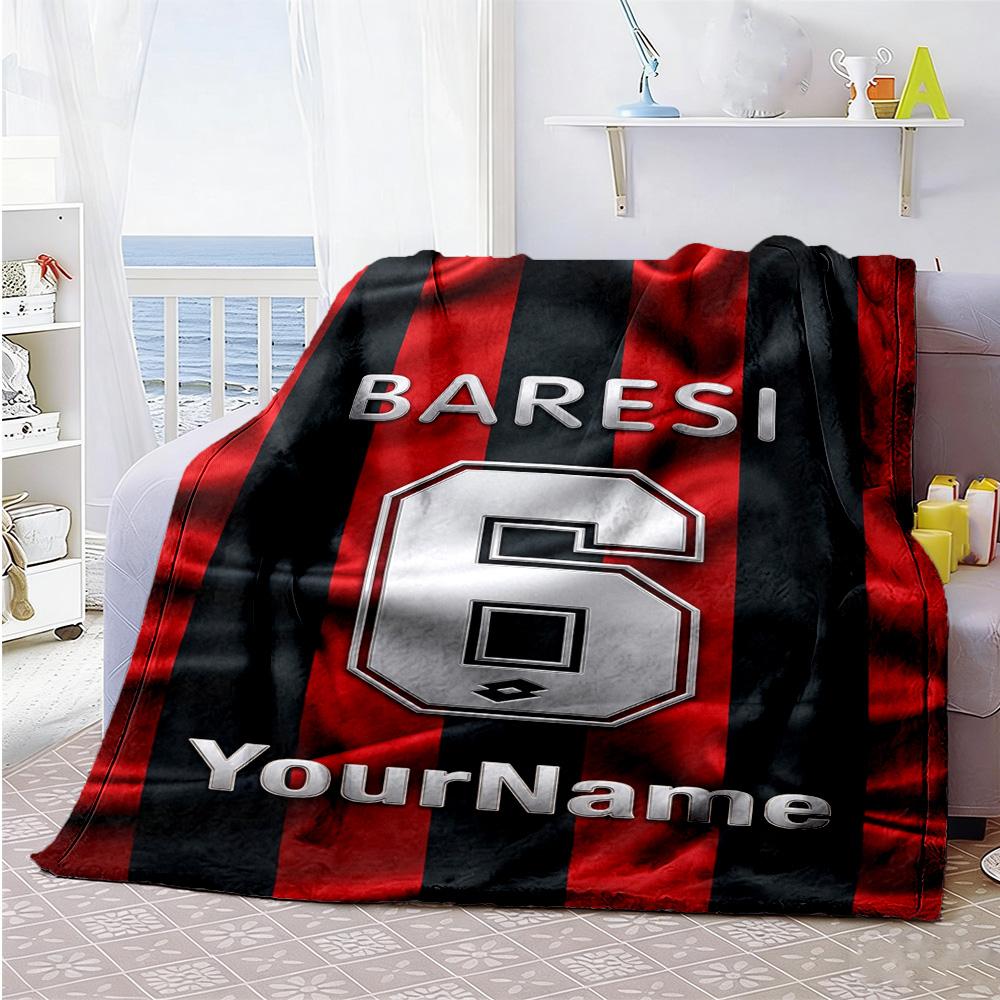 Ac Milan Personalized Text Blanket Gift Personalized Blanket Soft & Cozy Perfect for Couch Sofa Office Nap Ideal for All Seasons