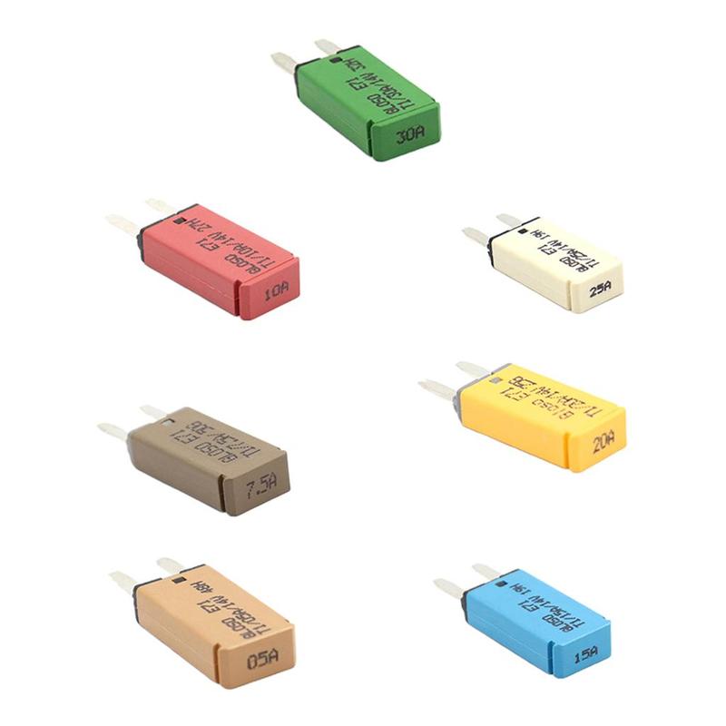 Mini ATM Circuit Breaker Fuse Resettable Blade Fuses Car Fuse Holder 7 Piece Set for Automotive Power Supply