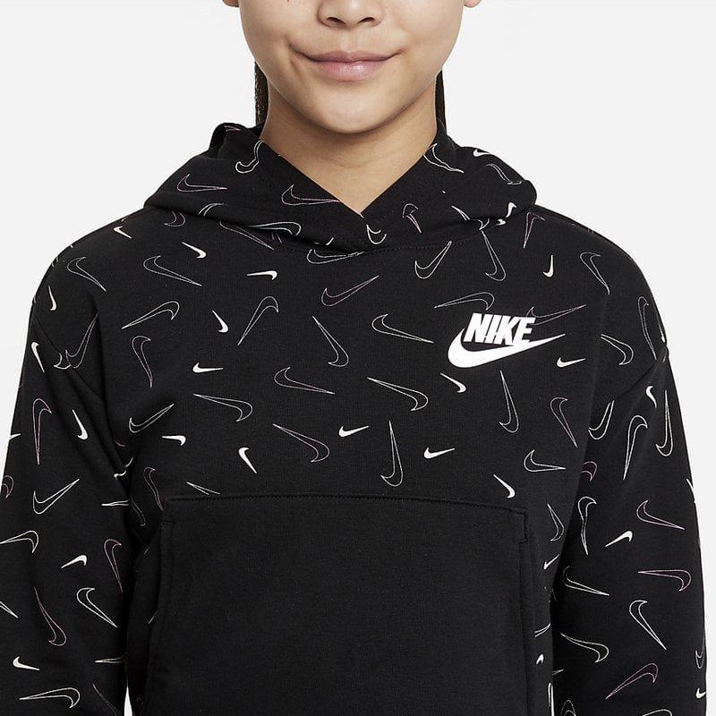 Nike Hoodie Comfortable Breathable Simple Generous Kids Hoodies Black DD7377-010