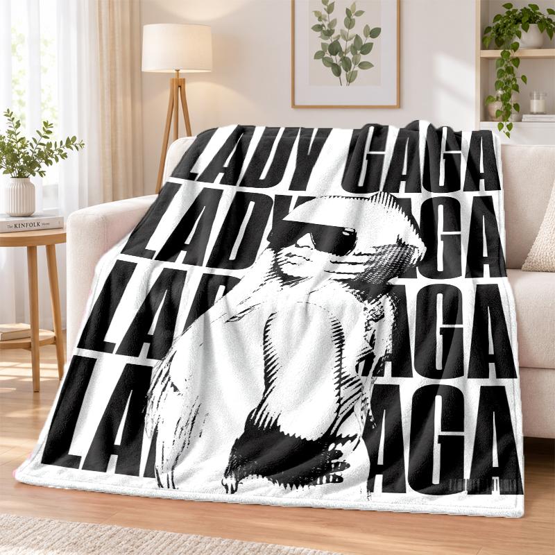 Lady Gaga Flannel Throw Blanket Soft Warm Cozy For Sofa Bed Indoor Home Bedroom Use