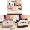 Panda Pu Pen Case With Large Capacity For Students And Office Supplies