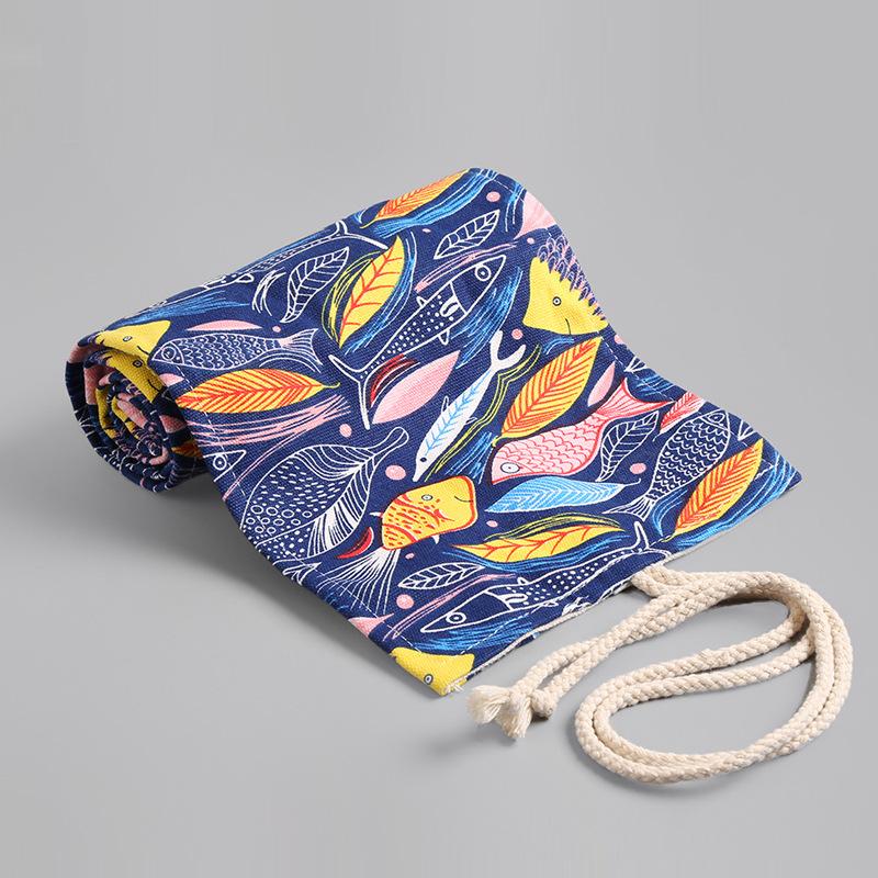 12/24/36/48/72 loch Sternenhimmel Leinwand Roll Up Stift Vorhang Bleistift Tasche Fall Make-Up Wrap Halter Lagerung Tasche Schreibwaren Veranstalter