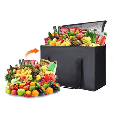 Große, isolierte Picknicktasche mit Reißverschluss, Lunch-Tragetasche, wiederverwendbare Lebensmittel-Tragetasche, Getränke-Kühltasche für Camping, Picknicks und Reisen