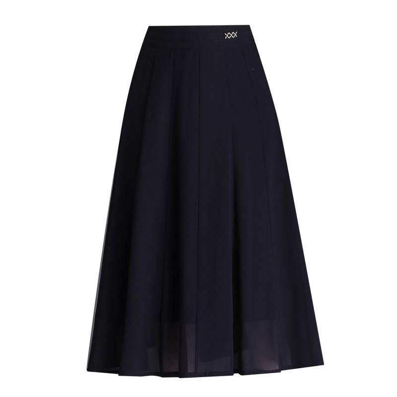 Bust skirt women's summer medium length pleated skirt a word women's drape feeling high waist spring women's small spring and autumn high sense
