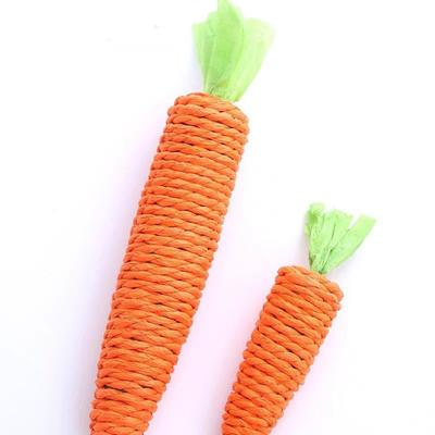 Cat Carrot Shaped Paper Rope Toys Bite Resistant Stress Relief Interactive Toys Pet Supplies For Large Medium Small Cats