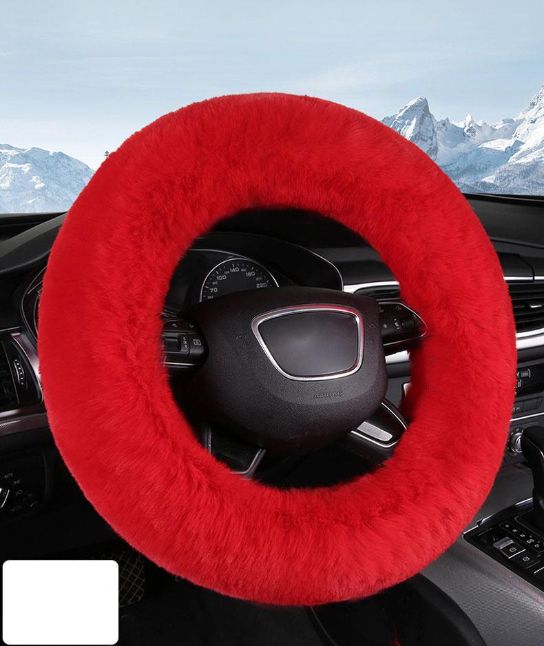 Langer Wolle flauschiger Lenkradbezug, Rutschfester 15-Zoll flauschiger Lenkradbezug mit Plüschgefühl, Umweltfreundlicher Lenkradbezug