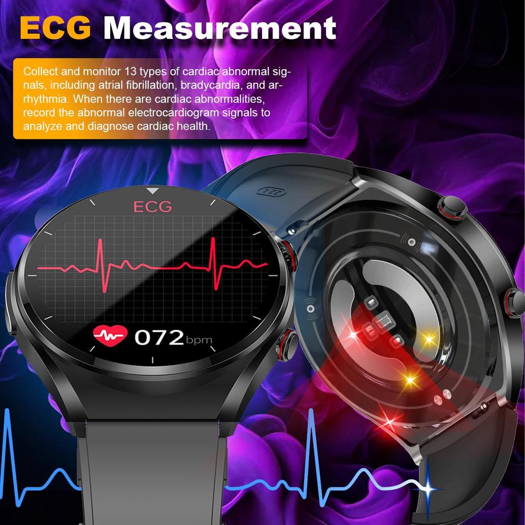 SACOSDING New Smart Watch Men Women Blood Oxygen Blood Pressure Full Touch Screen Sport Watch ECG+PPG Health Monitoring Smartwatch+Box