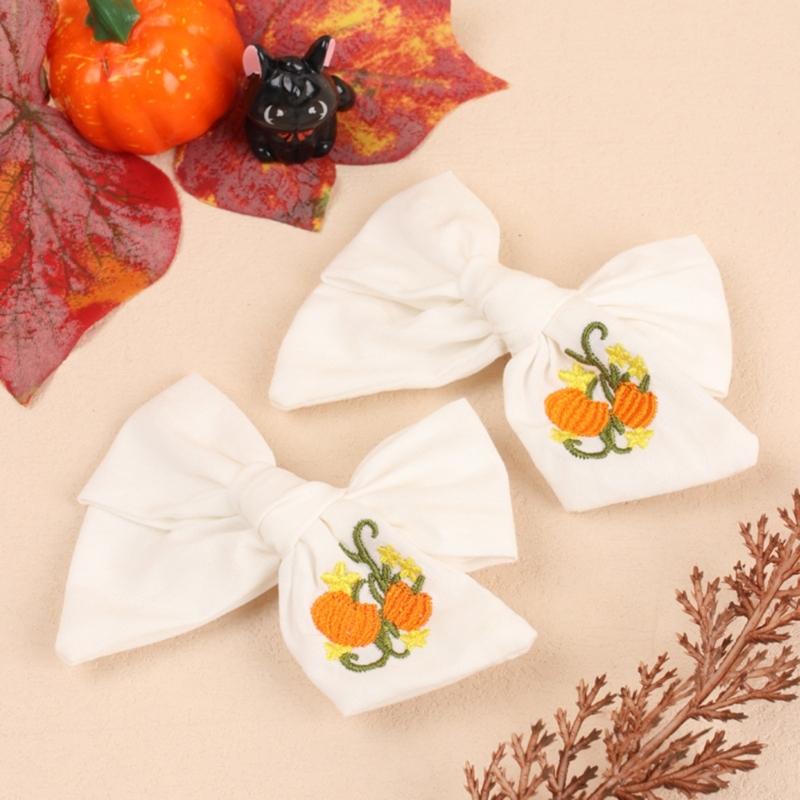 Lovely Toddlers Bowknot Hairclip Fashion Hair Barrettes Halloween Embroidered Hairpins Party Hair Accessory for Girls