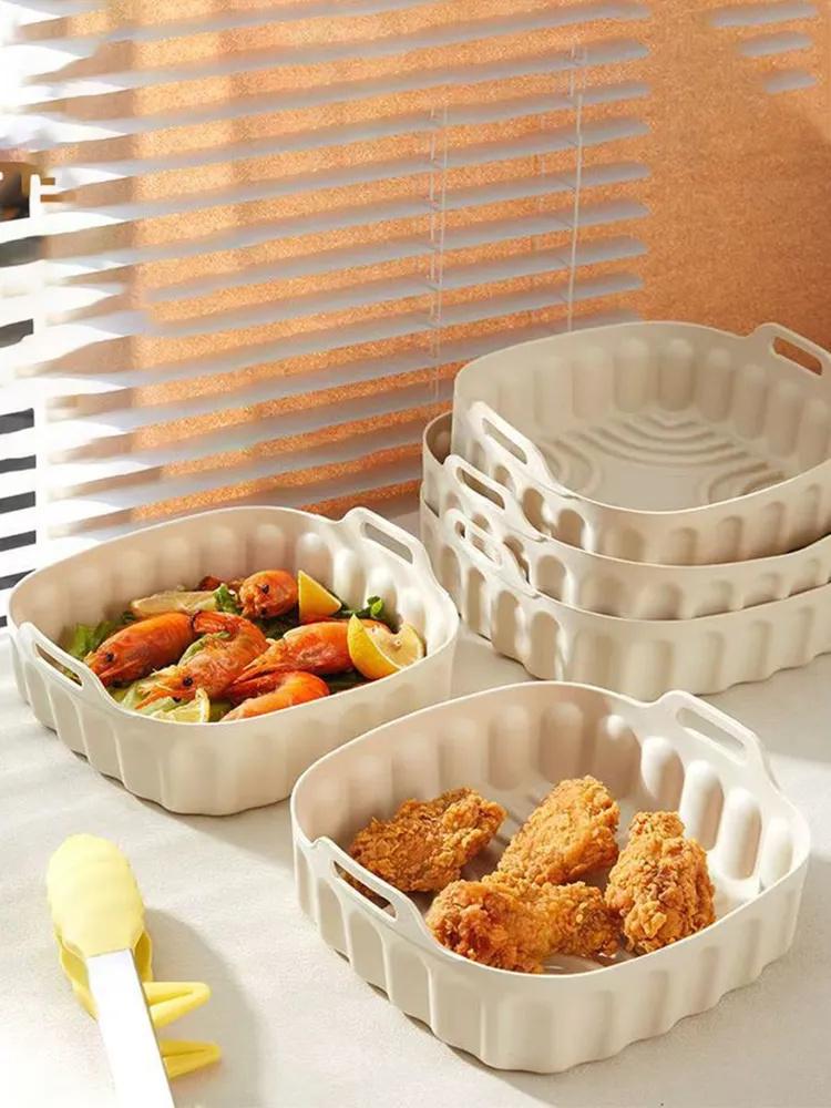Food Grade Fryer Silicone Baking Tray High Temperature Silicone Thick Baking Tray Pizza Non-stick Baking Tray