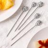 Skull Cocktail Picks Reusable Olive Skewers Martini Garnish Sticks Stainless Steel Toothpicks for Drinks Appetizers Bar