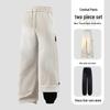 Unisex Waterproof Windproof Two-Piece Mountain Climbing Pants with Fleece Liner