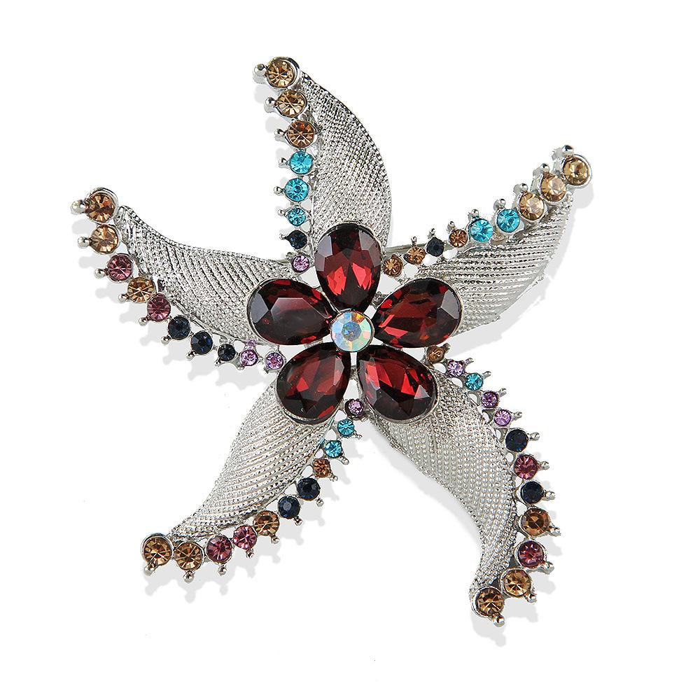Baroque Luxury Starfish Design Brooch for Men and Women Jewelry Accessories Wedding Holiday Party Gift