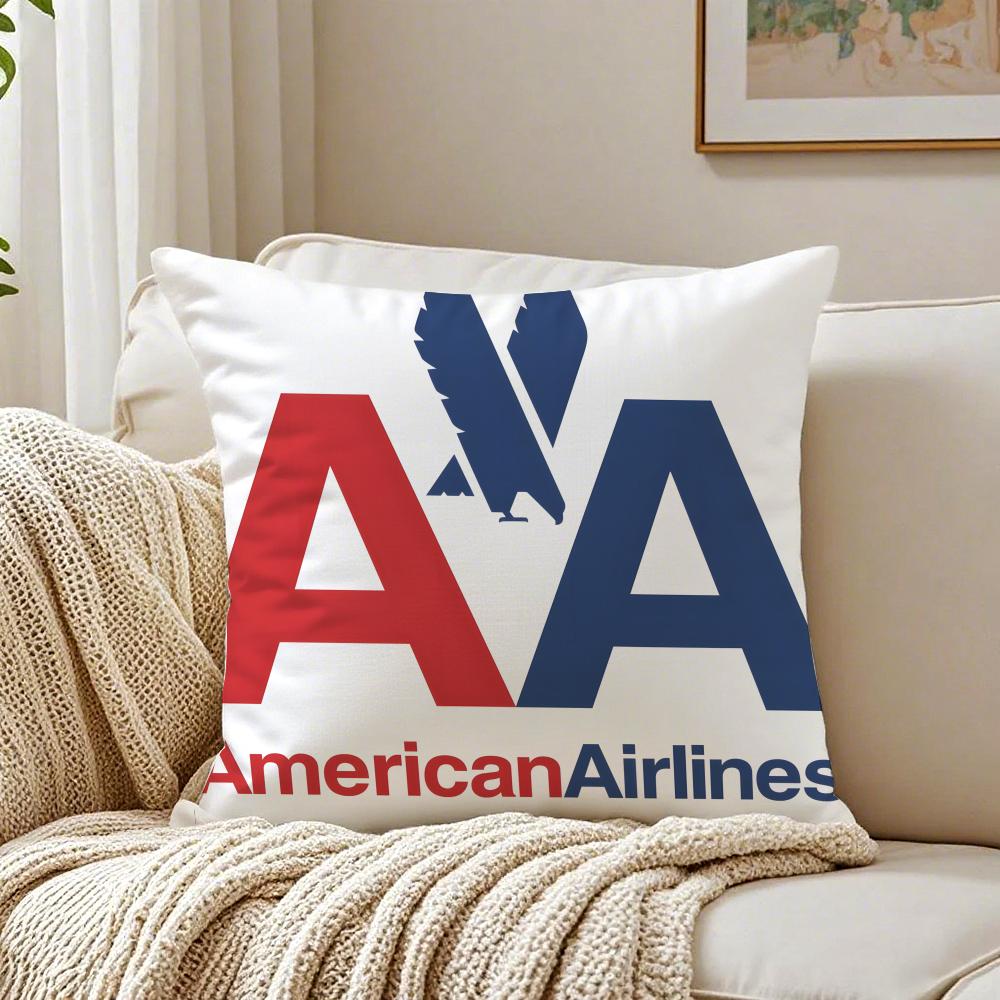 Fashion AAmerican Airlines Logo Cushion Cover Pillowcase Antidustmite Living Room Sofa Decor Cushion Room