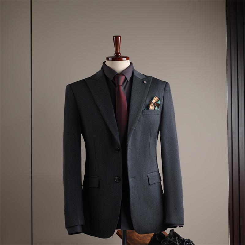 Premium British Two-Button Men's Three-Piece Suit: Solid Color, Western Style, Formal Business Wear