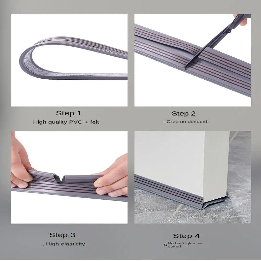 1pc 93cm New Door Seal Strip Flexible Anti Collision Door Draft Stopper Soundproof Window Weather Stripping Window