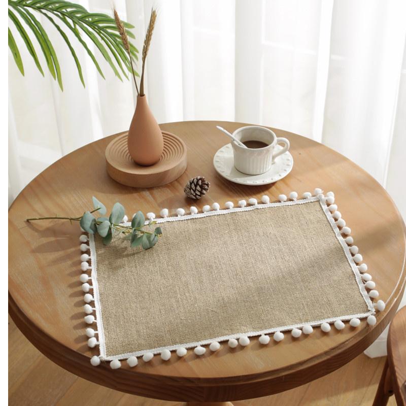 Ins Natural Place Mat Rectangular Table Mats 30x40cm Heat Resistant No-Slip Place Mats for Dining Table Kitchen Parties JAF102