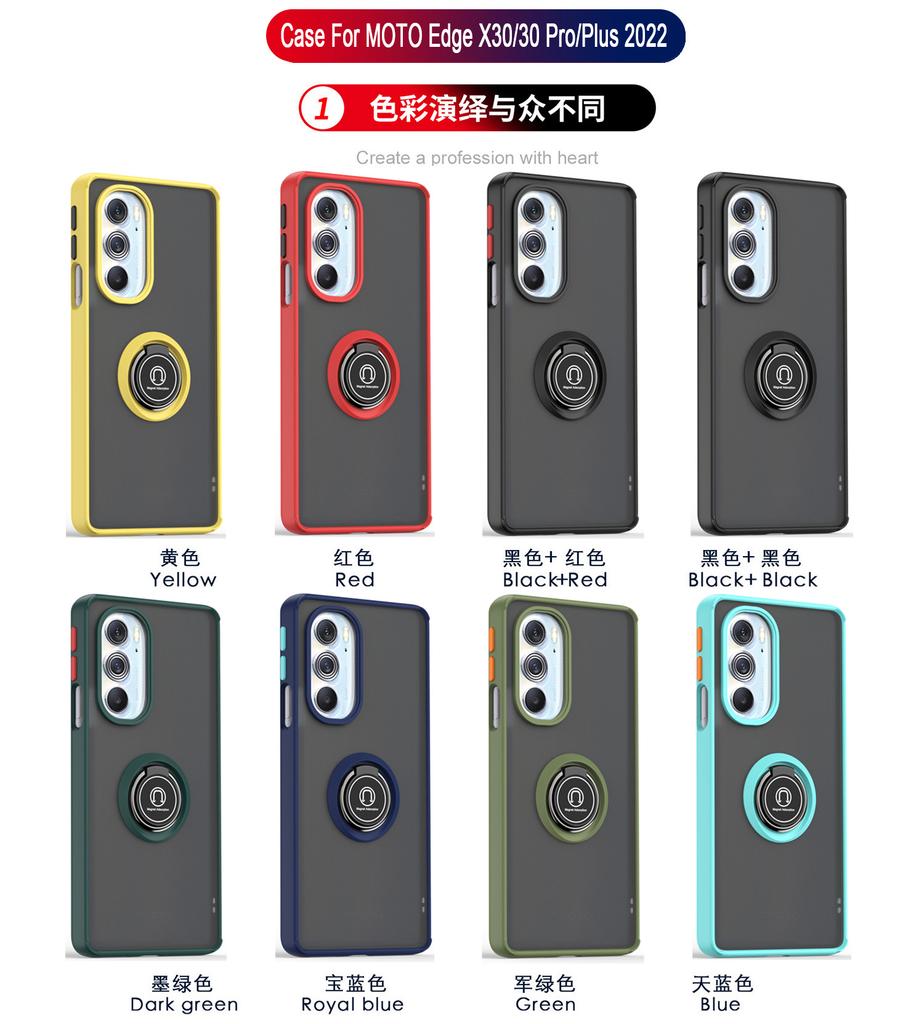 For Motorola Moto EDGE X30 Magnetic Holder Ring Stand Hard PC Back Cover PC Simple Shockproof Armor Ring Funda