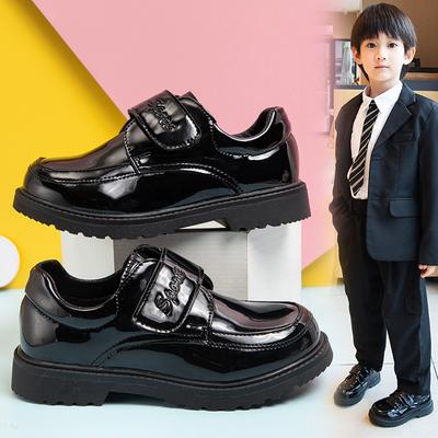 Kinder Lederschuhe Britischer Stil Schwarz Weiche Sohle Jungen Performance Schuhe