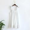 Ladies Summertime Cotton Yarn Pure Cotton Thin Suspender Nightdress Loose Mid-length Sweet and Lovely Long-cut Home Dress Camisola Sexy