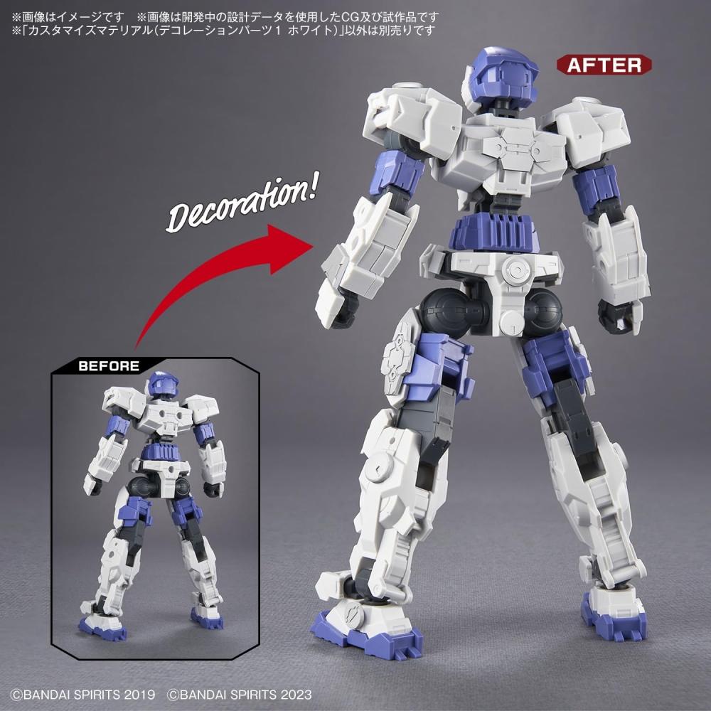[Set Purchase] 30MM Customized Material (Decoration Parts 1 White & Gray) Set Customized Parts for Plastic Models