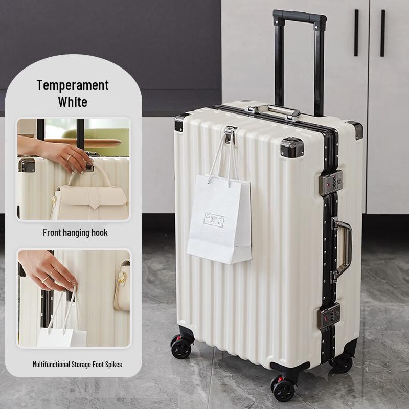 OEING Silent Spinner Aluminum Frame Suitcase 24-inch