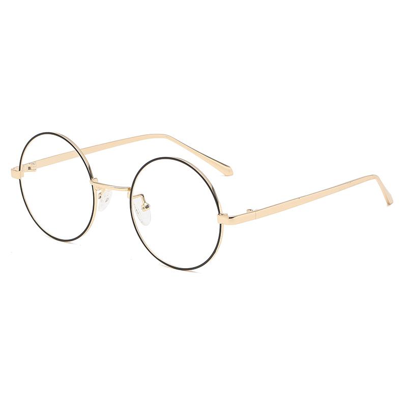 

Металлические круглые очки по рецепту в большой оправе с астигматизмом, анти-синий свет, студенческие близорукие очки от 0-0,5-0,75 до-4 0