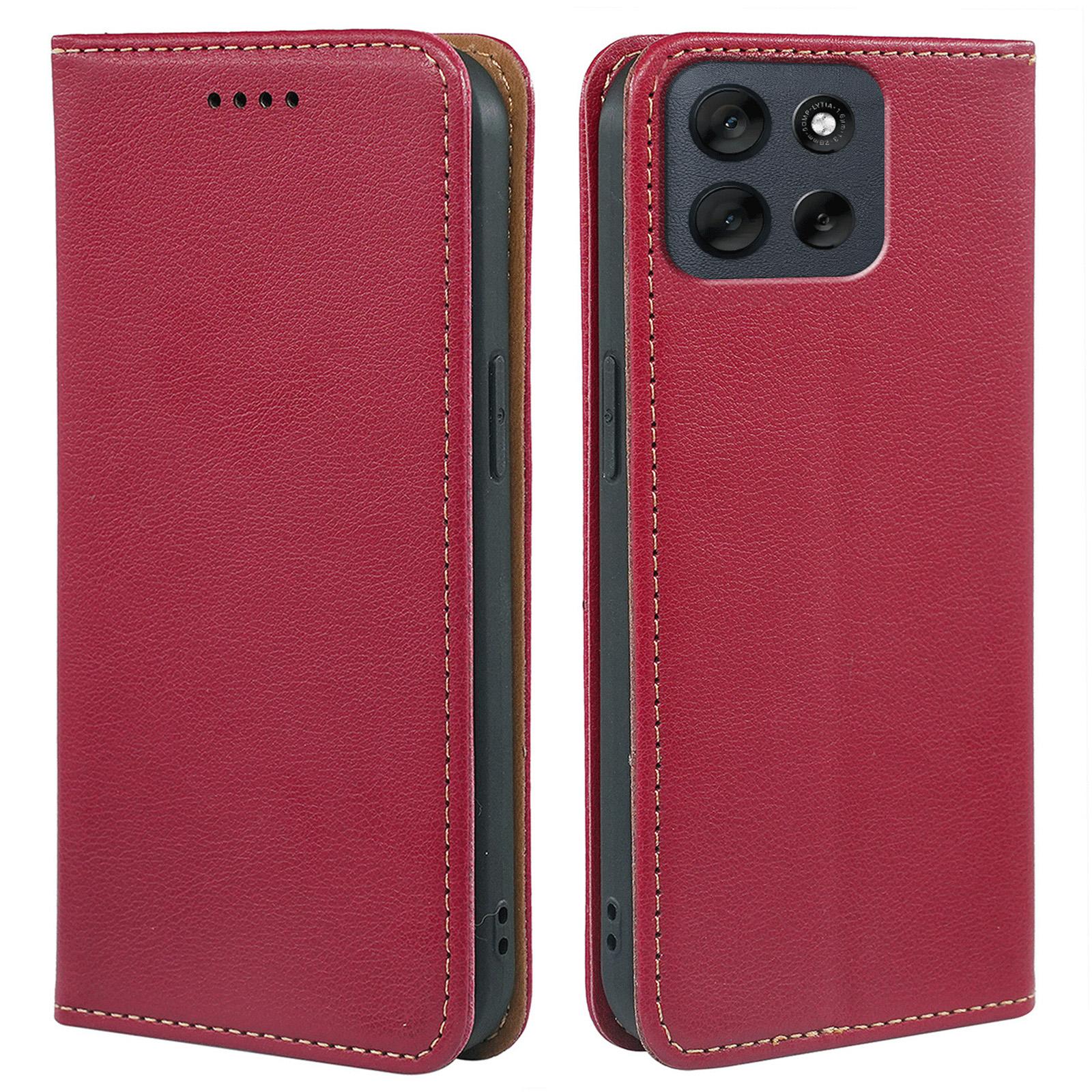 

For Motorola Moto G56 5G Case Wallet RFID Blocking Leather Phone Cover Strong Magnetic Closure Red