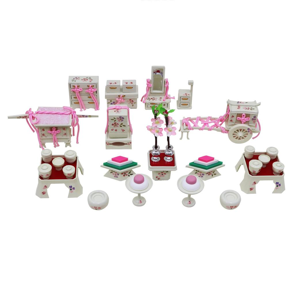 Osaka Choseido Hina Doll Compact Personalized with Includes Free Wooden Tag Resin Hina Cherry Blossom Prop Ivory Props, Mini, Name, (Sent Separately),