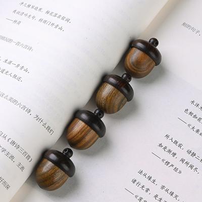 Mini Pill Box Case Solid Wood Bottle Holder Sandalwood Rescue Container